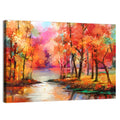 Autumn Lake Reflection Illustration Wall Art