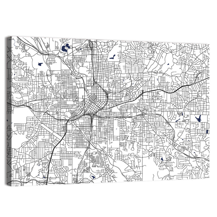 Atlanta Schematic Map Wall Art as a canvas print