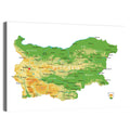 Bulgaria Topographic Map Wall Art
