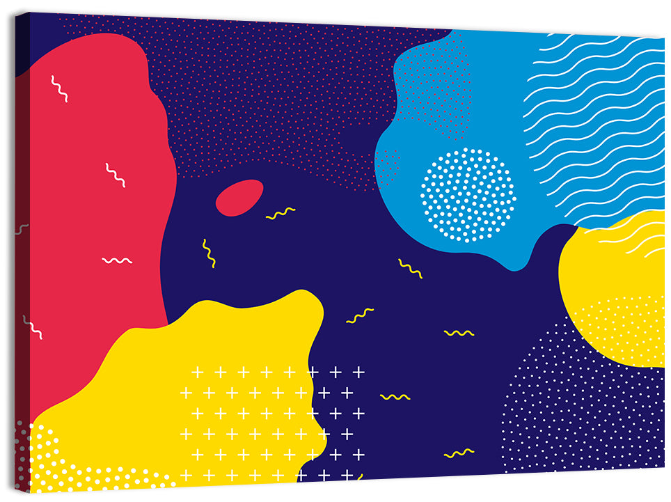 Memphis Dots and Color Blocks Wall Art