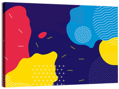 Memphis Dots and Color Blocks Wall Art