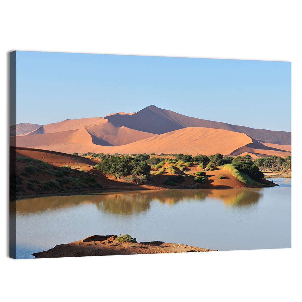 Flooded Sossusvlei Reflection Wall Art, canvas print, landscape