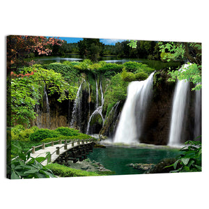 Scenic Forested Waterfall Wall Art