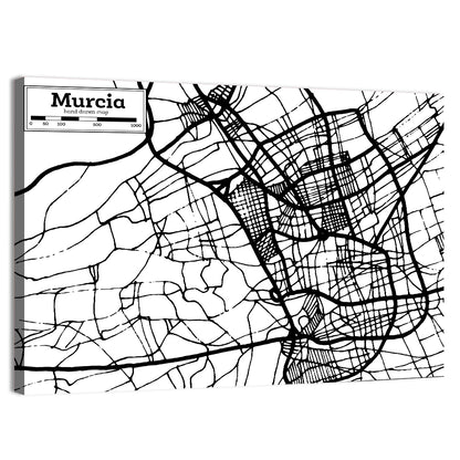 Murcia Schematic Map Wall Art