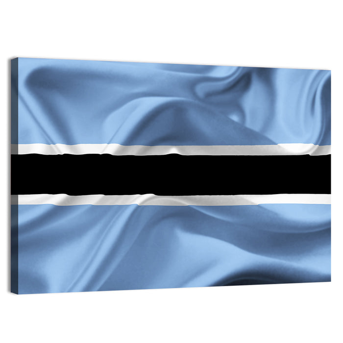 Rippled Botswana Flag Wall Art as a canvas print