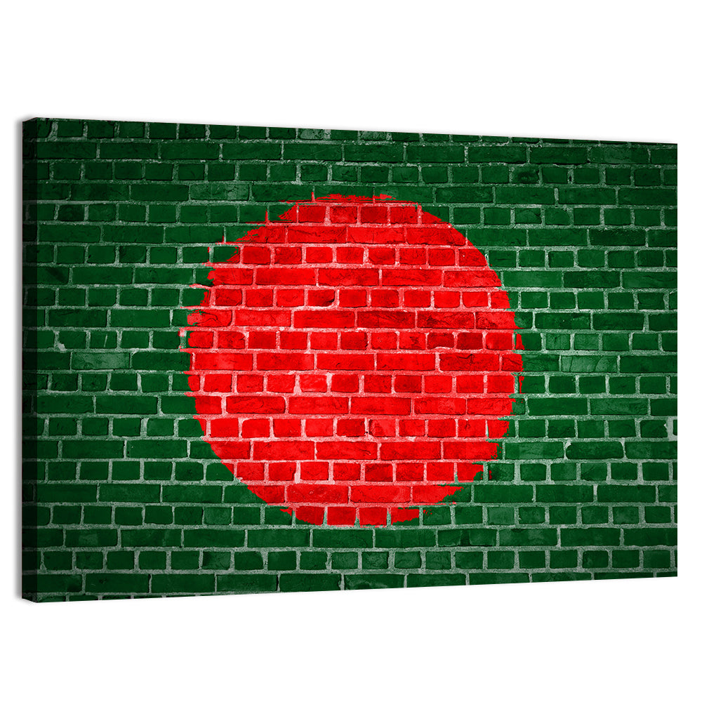 Bangladesh Flag on Brick Wall Art