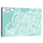 Luanda Hand-drawn City Map Wall Art