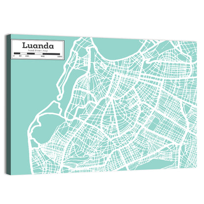 Luanda Hand-drawn City Map Wall Art