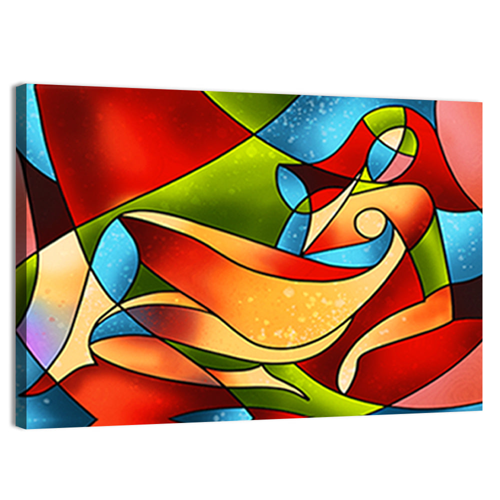 Stained Glass Woman Wall Art, canvas print, landscape