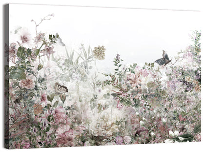 Faded Watercolor Floral Garden Wall Art