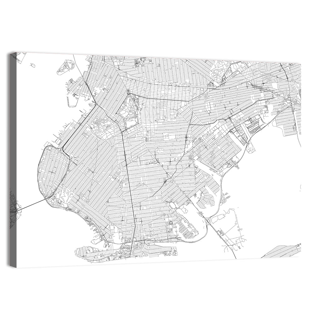 Manhattan Street Map Wall Art, canvas print, landscape
