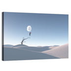 Surreal Desert with Red Umbrella Wall Art