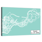 Ceuta City Map Wall Art