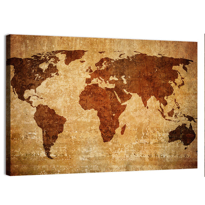 Grunge World Map Wall Art