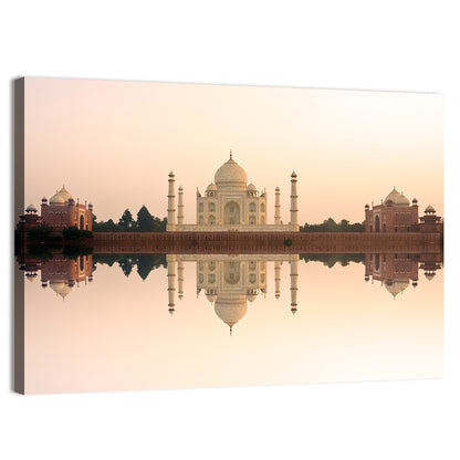 Taj Mahal Sunset Reflection Wall Art