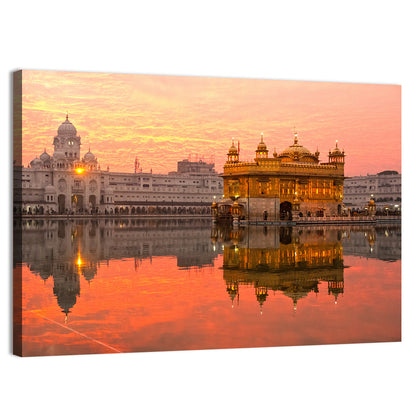 Golden Temple at Sunset Wall Art