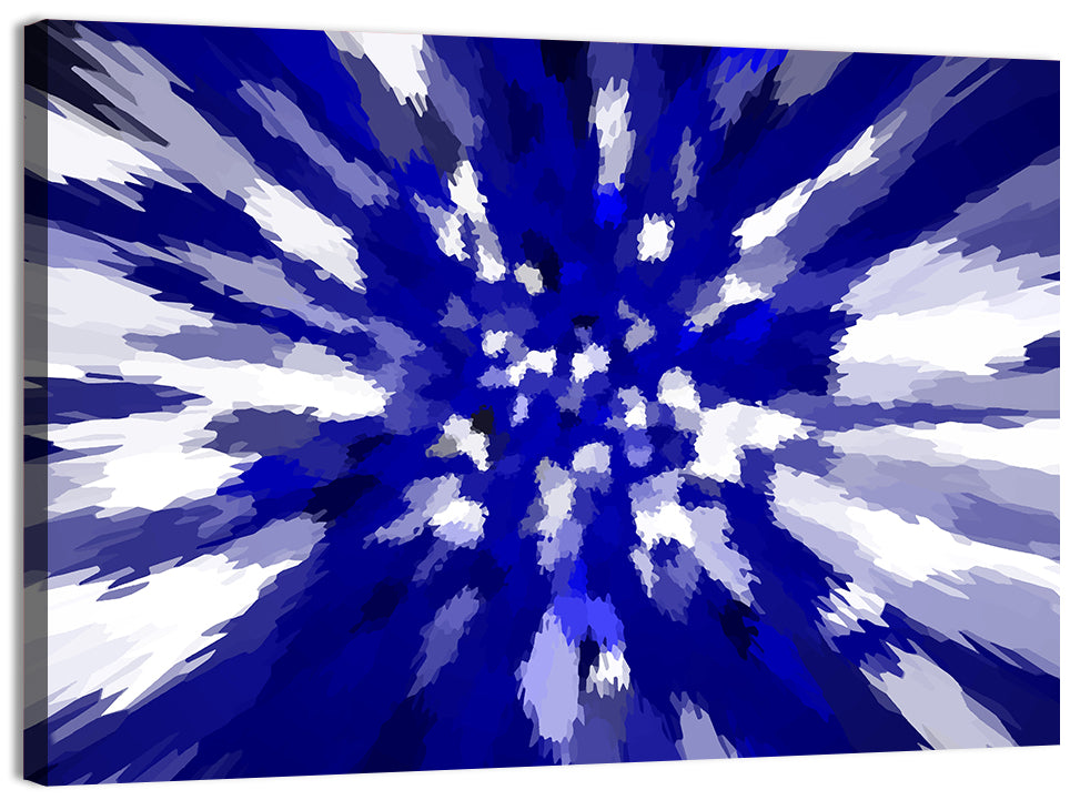 Radial Blue Starburst Wall Art, canvas print, landscape