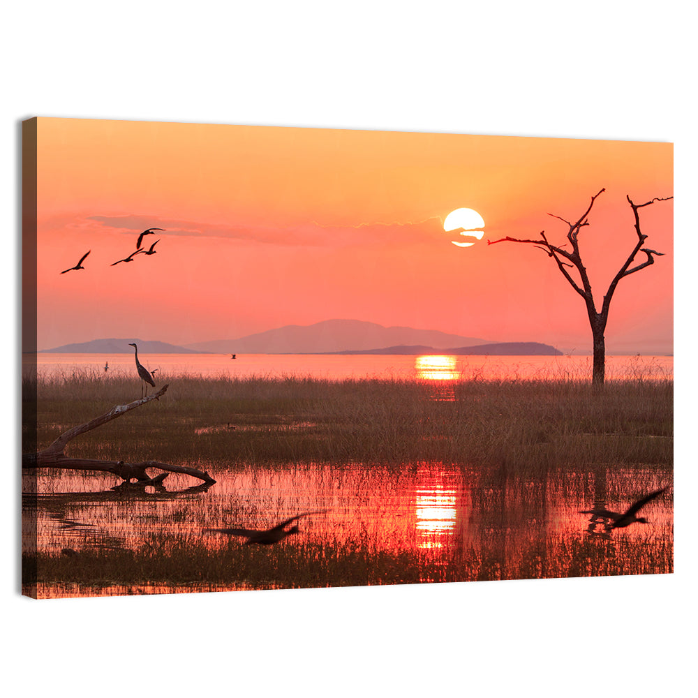 Lake Kariba Sunset Silhouette Wall Art