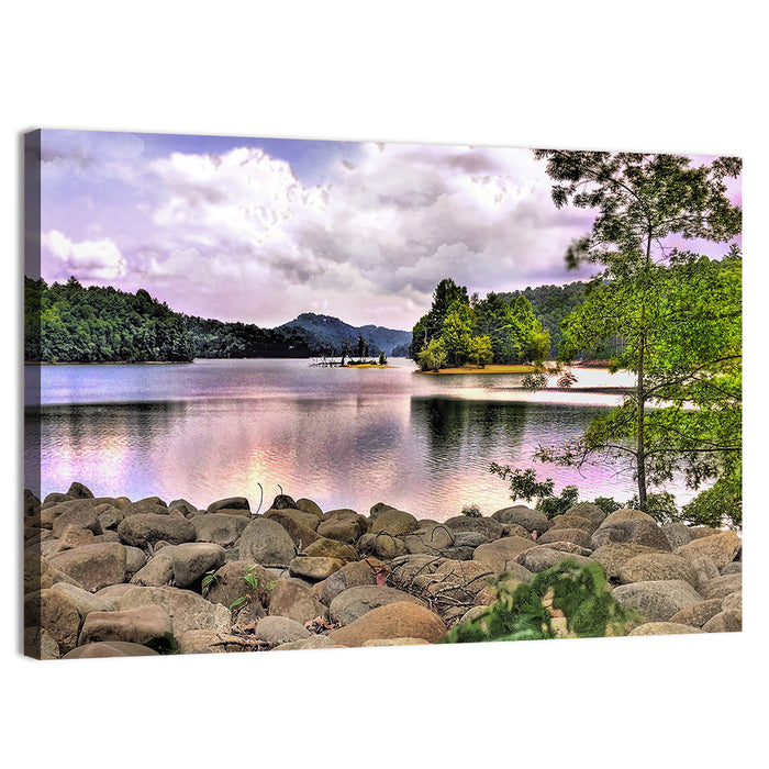 Glenville Lake Shoreline Wall Art as a canvas print