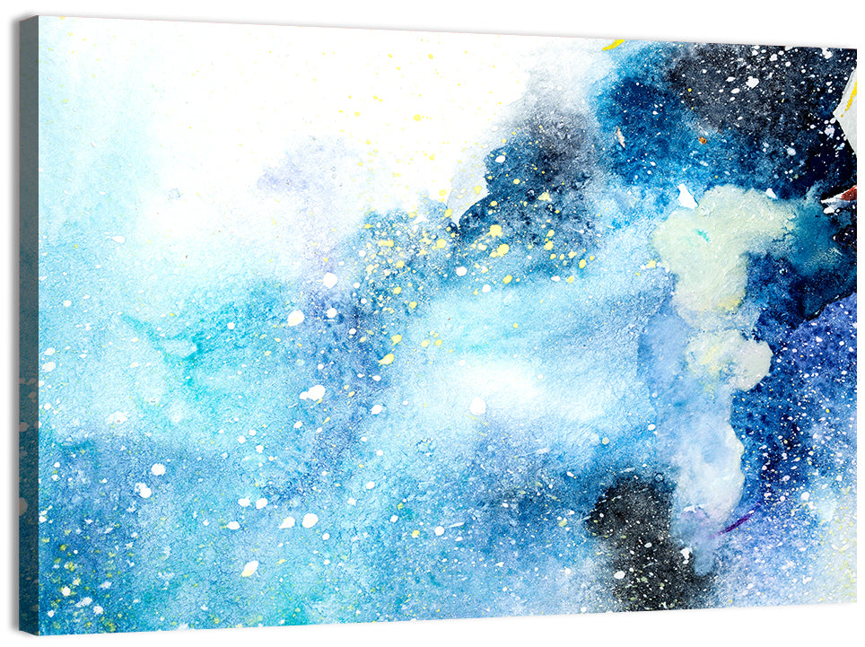 Cosmic Drips in Blue Wall Art, canvas print, landscape