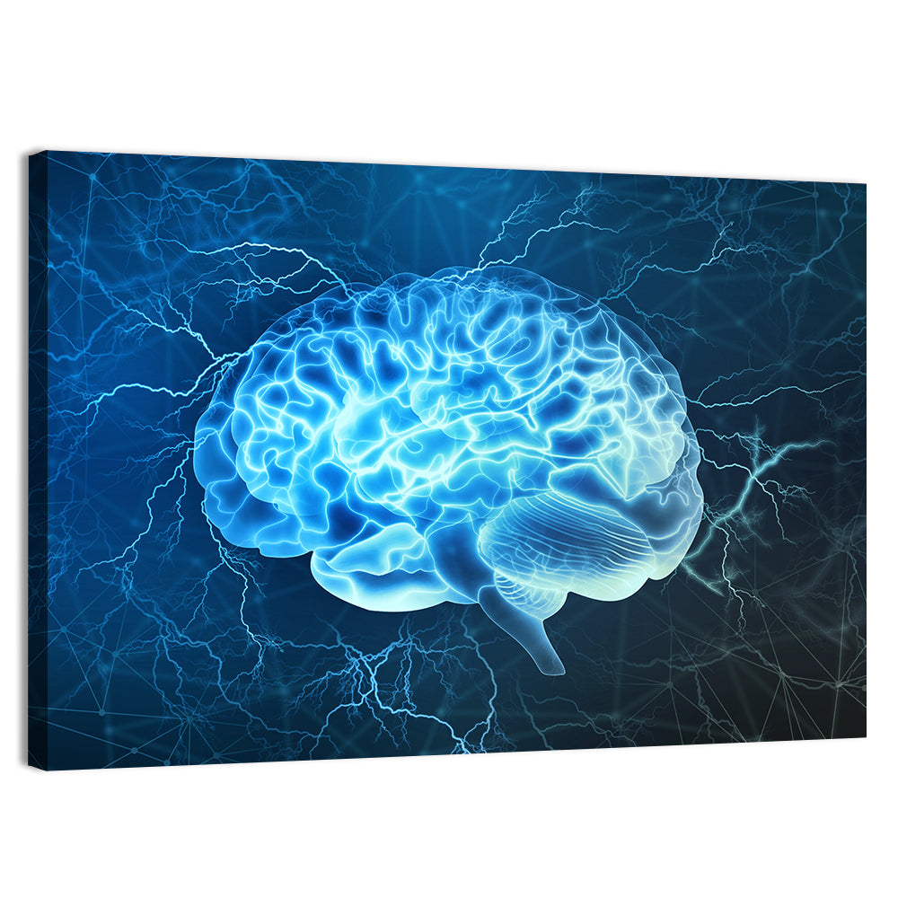 Neural Electrical Activity Wall Art, canvas print, landscape