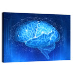 Human Brain Wireframe Close-up Wall Art