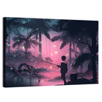 Night Swamp Fishing Wall Art