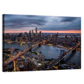 Twilight Over Brooklyn and Manhattan Bridges Wall Art