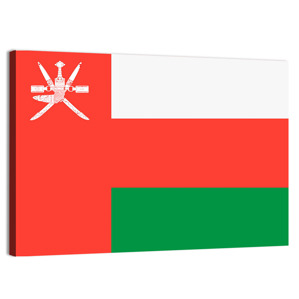 Oman Flag with Khanjar Emblem Wall Art