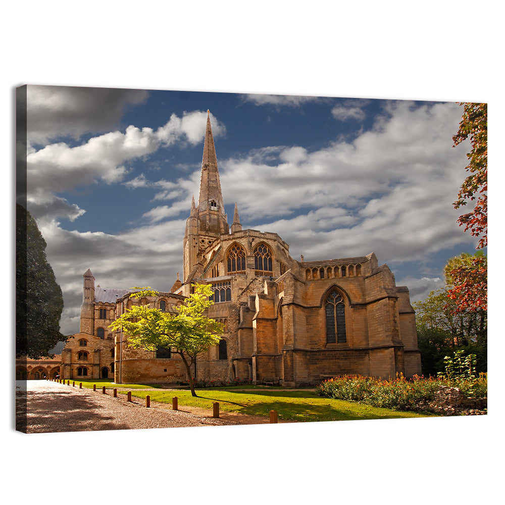 Peterborough Cathedral Low Angle View Wall Art