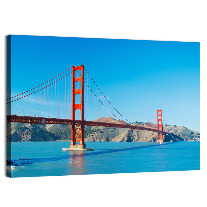 Golden Gate Bridge Under Blue Sky Wall Art as a canvas print