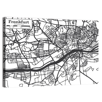 Frankfurt City Map Wall Art
