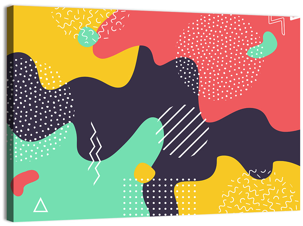 Liquid Splashes Geometric Pattern Wall Art