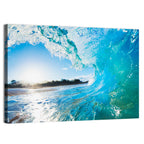 Inside a Breaking Blue Wave Wall Art
