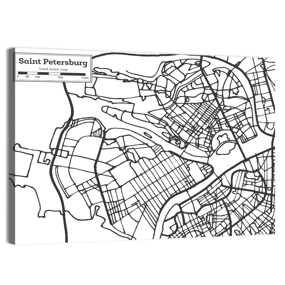 Saint Petersburg Street Plan Wall Art