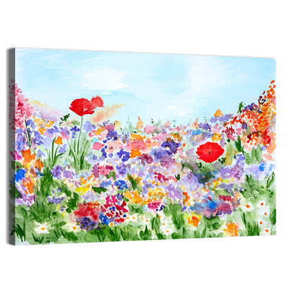 Wildflower Meadow Watercolor Wall Art