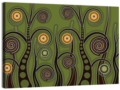 Botanical Spiral Roots Illustration Wall Art