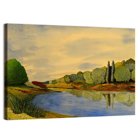 Autumn Lake Reflection Wall Art