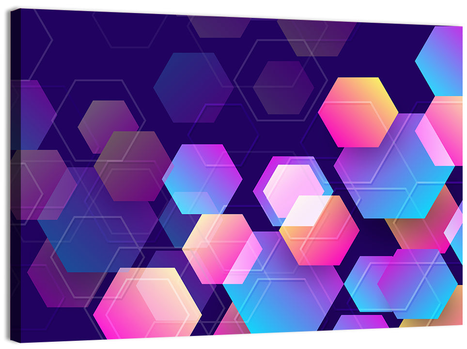 Translucent Hexagon Pattern Wall Art, canvas print, landscape
