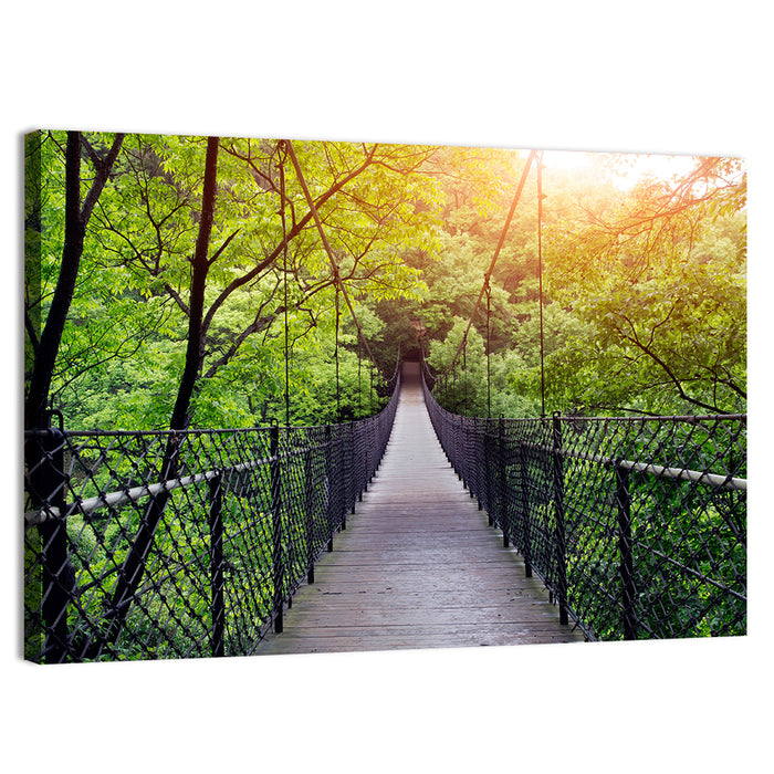 Guilin Jungle Suspension Bridge Wall Art as a canvas print