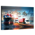 Global Logistics Nightscape Wall Art