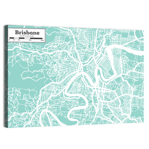 Brisbane City Map Wall Art