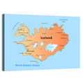 Iceland Map Illustration Wall Art