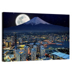 Yokohama Night Skyline with Mount Fuji Wall Art