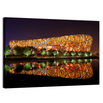 Beijing National Stadium at Night Wall Art