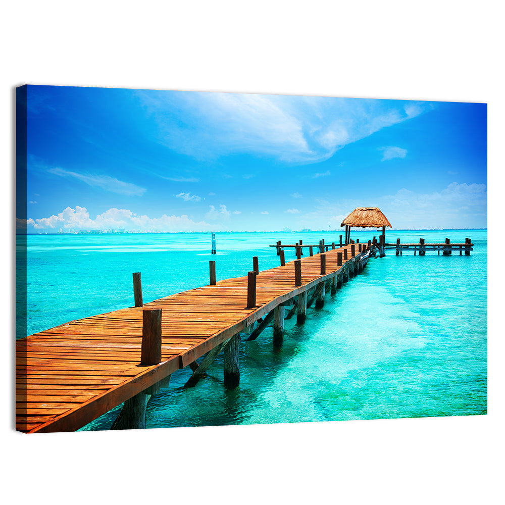 Isla Mujeres Jetty Wall Art, canvas print, landscape