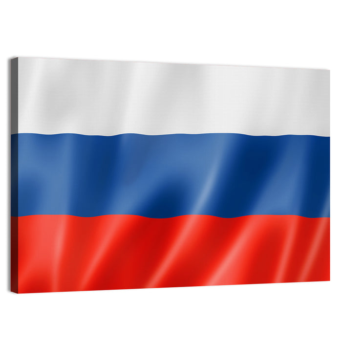 Russian Tricolor Flag Wall Art as a canvas print