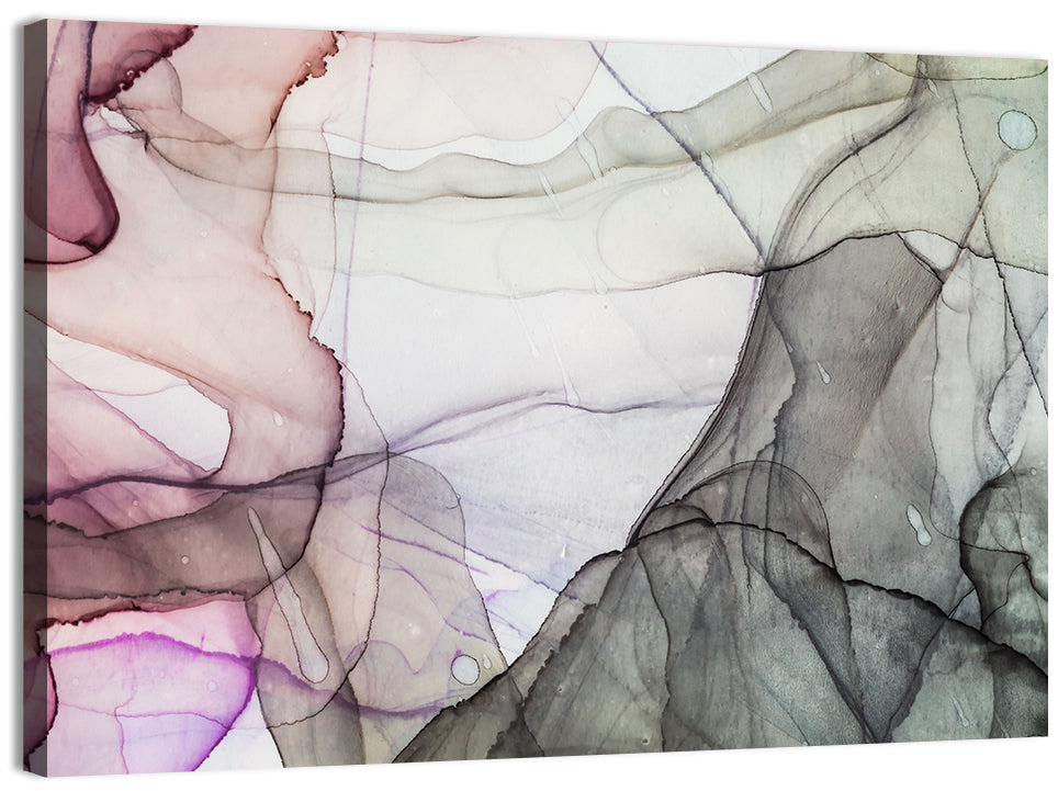 Textured Ink Wash Abstract Wall Art, canvas print, landscape