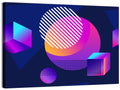 Isometric Shapes in Blue and Purple Wall Art