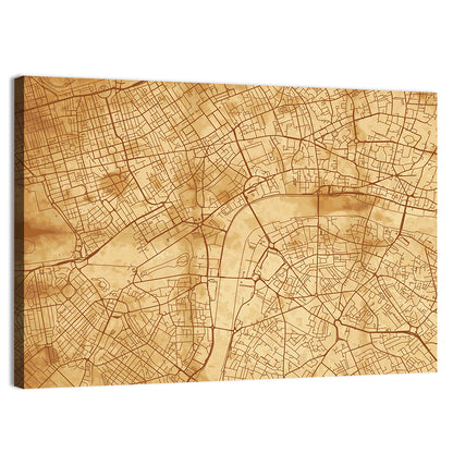 Vintage London City Map Wall Art